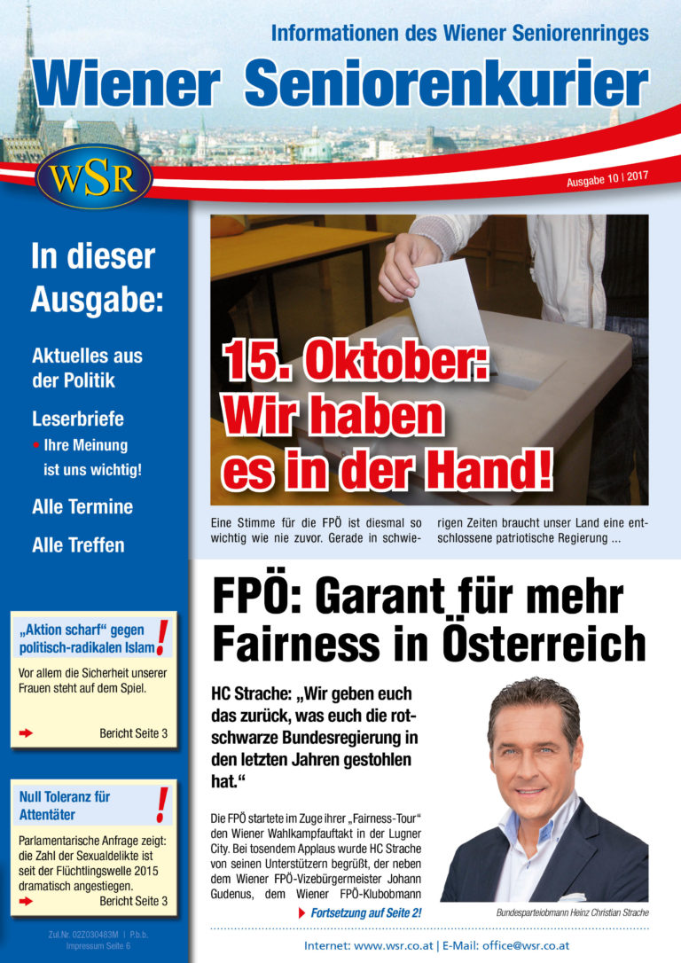 Der Seniorenkurier Oktober 2017 ist da!
