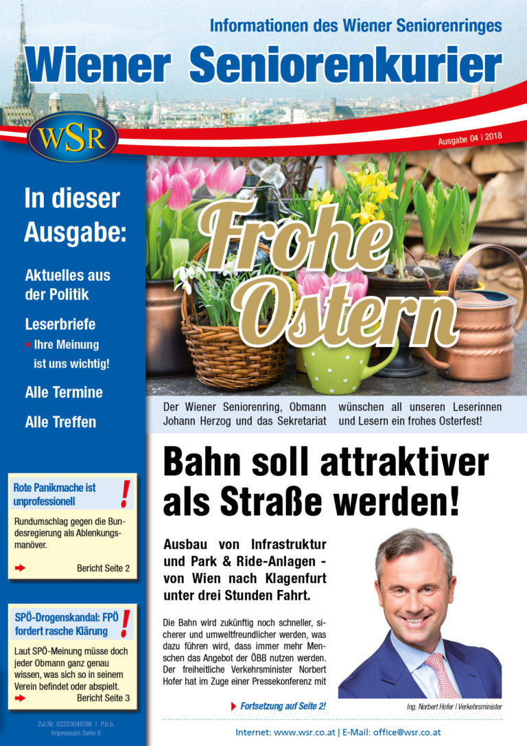 Der Seniorenkurier April 2018 ist da!