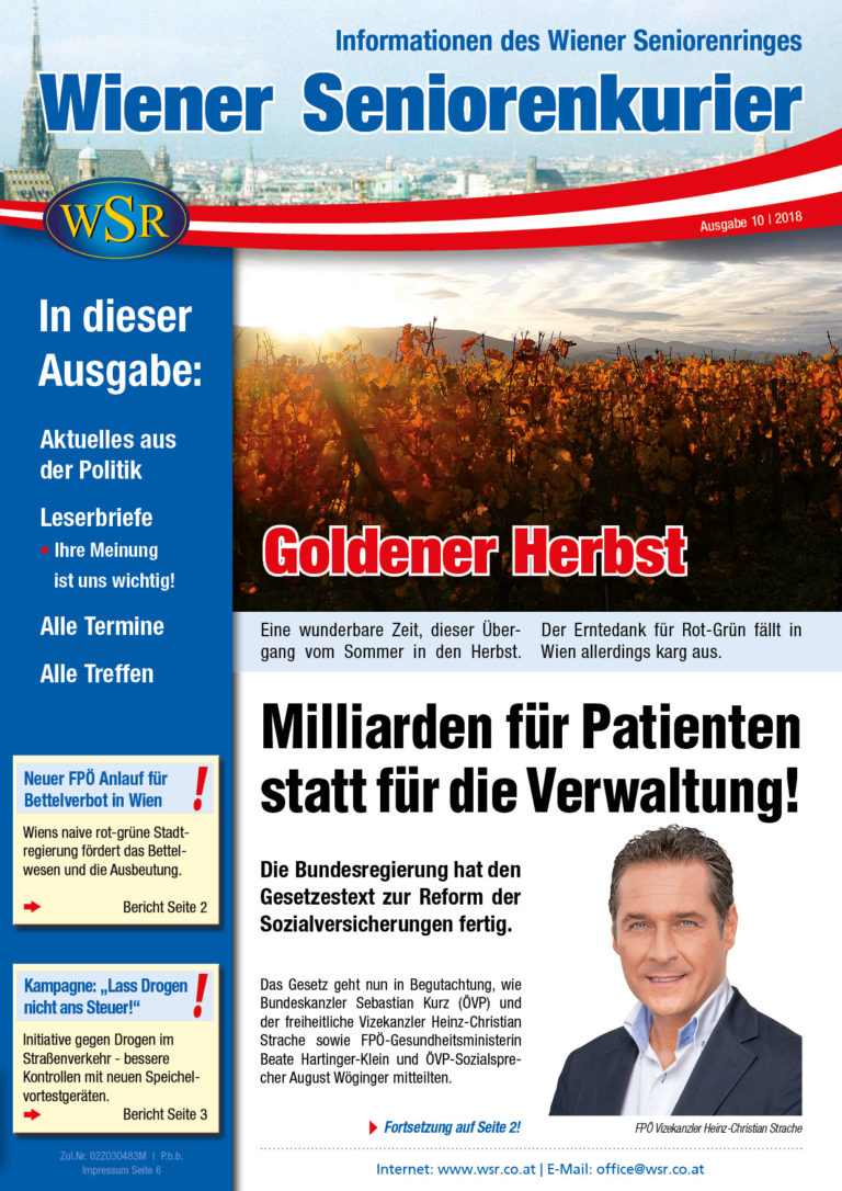 Der Seniorenkurier Oktober 2018 ist da!