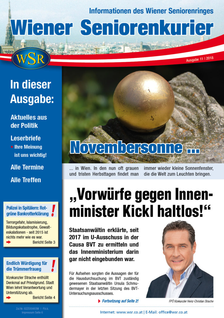 Der Seniorenkurier November 2018 ist da!